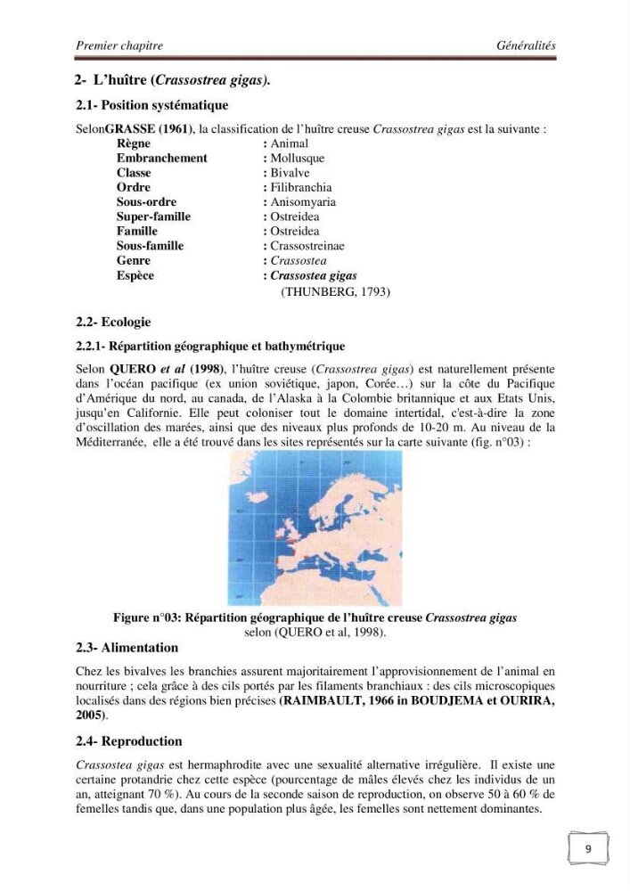 Etude physicochimique et biologique d\'un site conchylicole