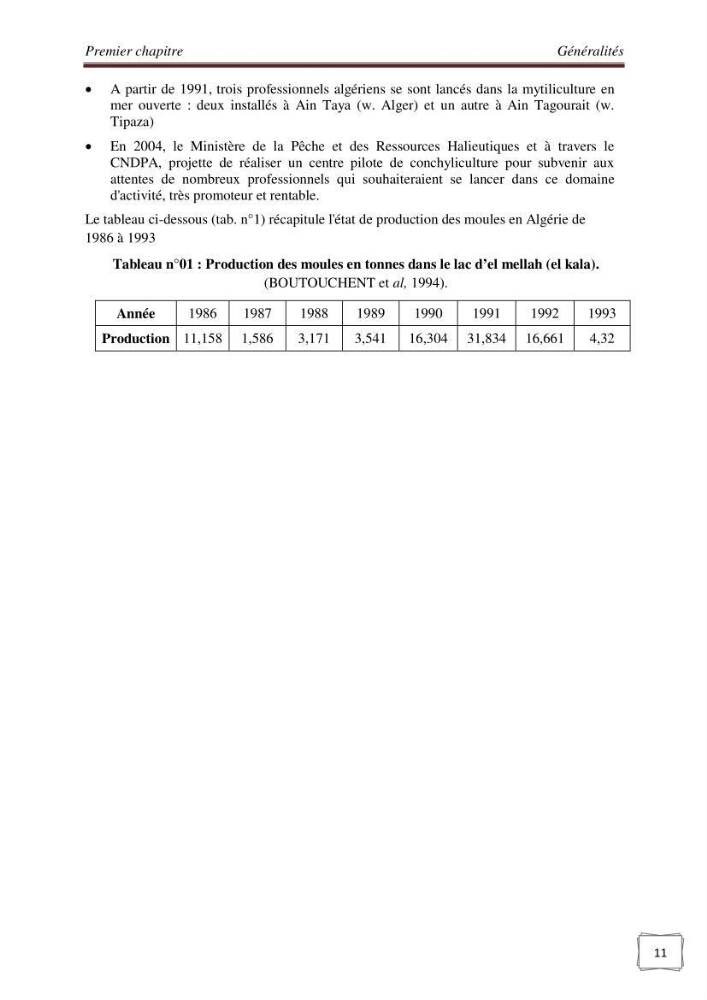 Etude physicochimique et biologique d\'un site conchylicole