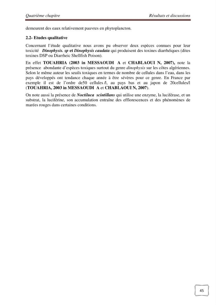 Etude physicochimique et biologique d\'un site conchylicole