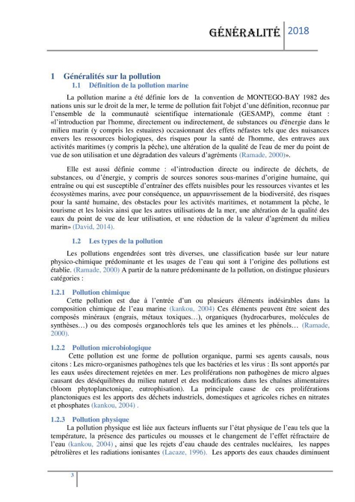 Biosurveillance des métaux traces chez deux espèces de moules (Mytilus galloprovincialis (Lamarck 1819) et Perna perna (Linnaeus 1758)) dans le littoral algérois: