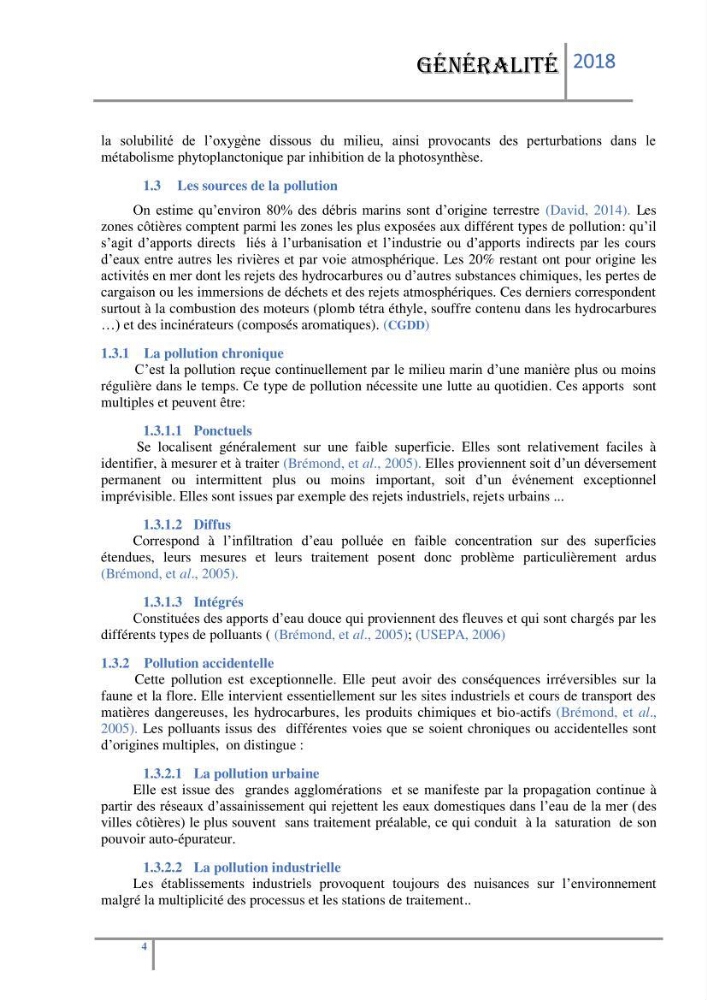 Biosurveillance des métaux traces chez deux espèces de moules (Mytilus galloprovincialis (Lamarck 1819) et Perna perna (Linnaeus 1758)) dans le littoral algérois: