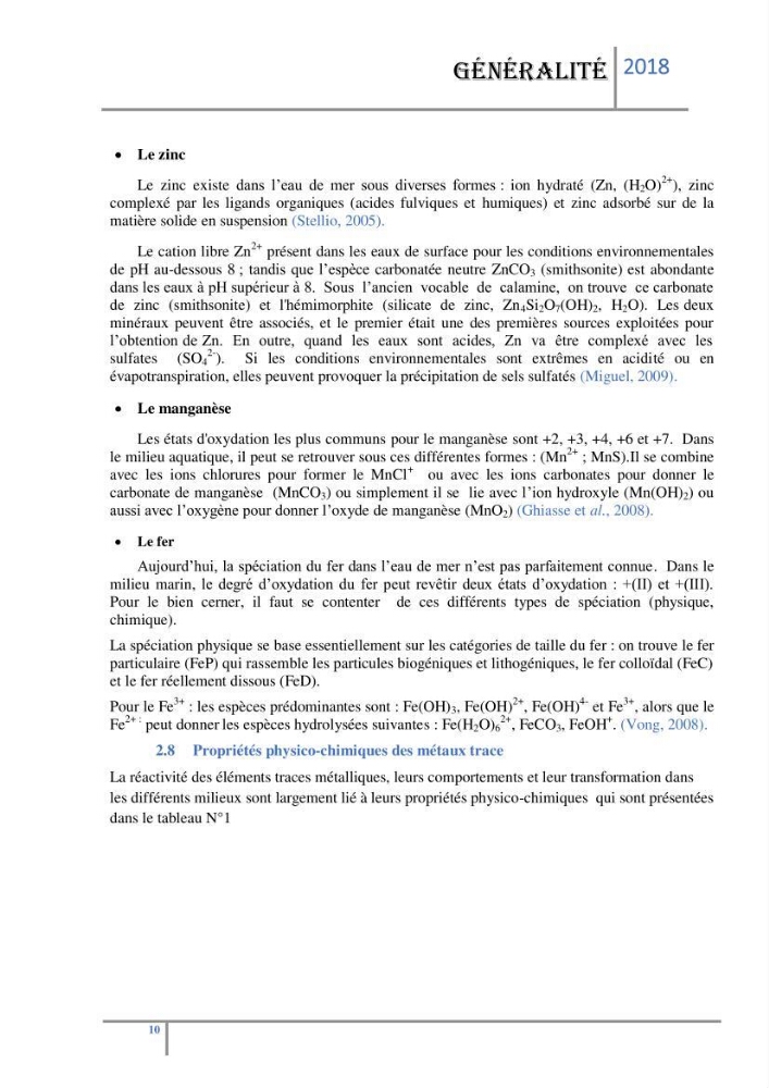 Biosurveillance des métaux traces chez deux espèces de moules (Mytilus galloprovincialis (Lamarck 1819) et Perna perna (Linnaeus 1758)) dans le littoral algérois: