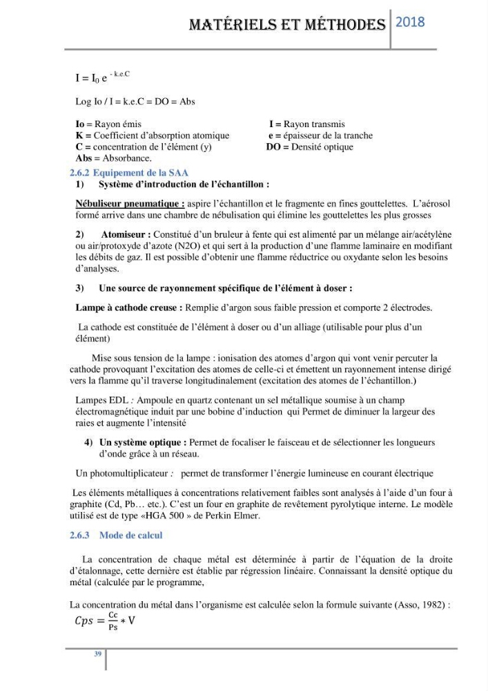Biosurveillance des métaux traces chez deux espèces de moules (Mytilus galloprovincialis (Lamarck 1819) et Perna perna (Linnaeus 1758)) dans le littoral algérois: