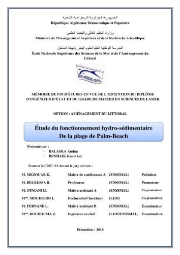 Etude du fonctionnement hydro-sédimentaire De la plage de Palm-Beach Etude du fonctionnement hydro-sédimentaire De la plage de Palm-Beach