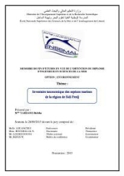 Inventaire taxonomique des espèces marines de la région du Sidi Fredj