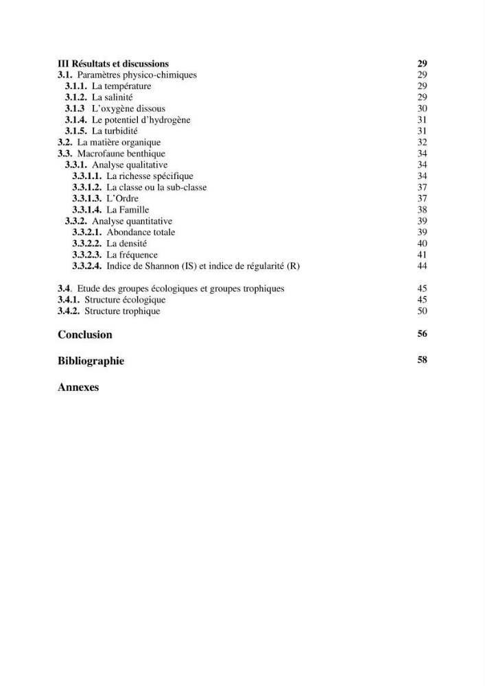 Inventaire taxonomique des espèces marines de la région du Sidi Fredj