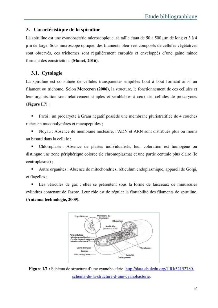 Production de la spiruline (Arthrospira platensis) dans des conditions de culture différentes
