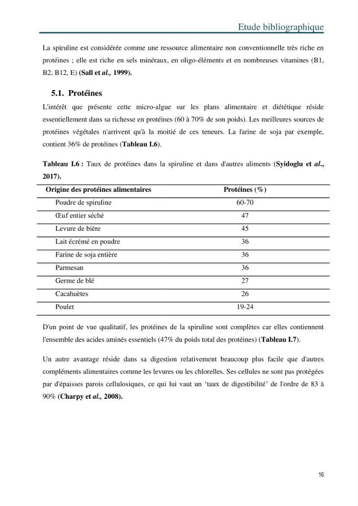 Production de la spiruline (Arthrospira platensis) dans des conditions de culture différentes