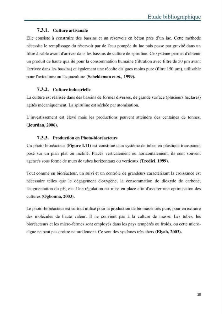 Production de la spiruline (Arthrospira platensis) dans des conditions de culture différentes