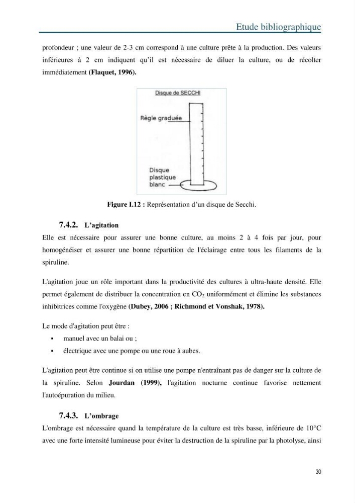 Production de la spiruline (Arthrospira platensis) dans des conditions de culture différentes
