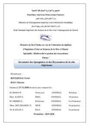 Inventaire des Spongiaires et des Bryozoaires de la côte Algérienne: