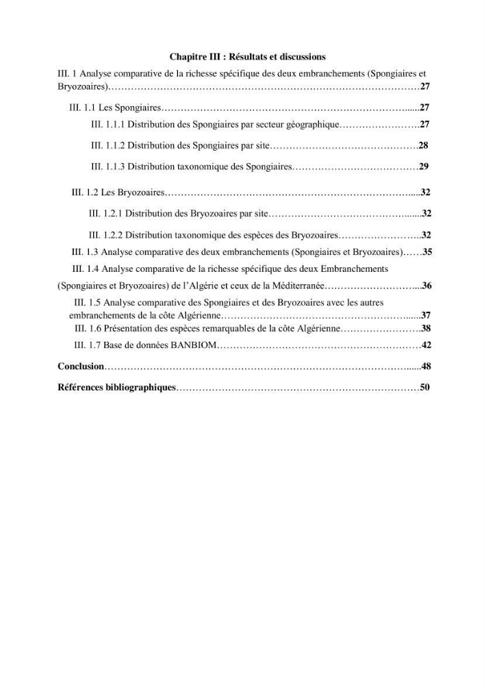 Inventaire des Spongiaires et des Bryozoaires de la côte Algérienne: