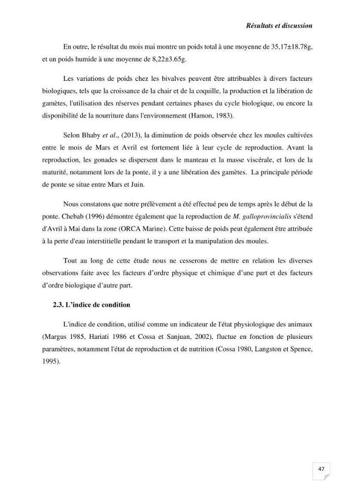 Biosurveillance active de la moule Mytilus galloprovincialis pour le suivi de la pollution d’une ferme conchylicole