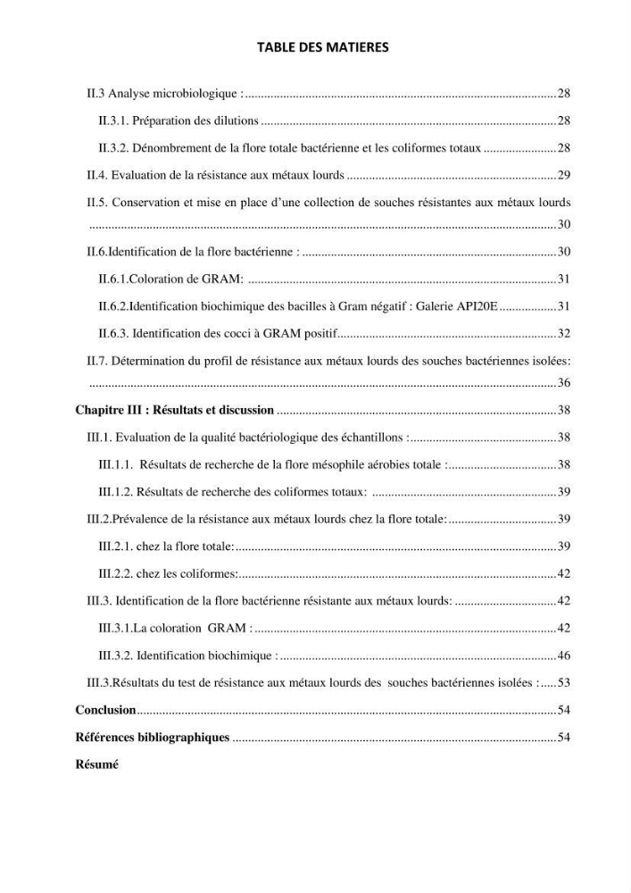 Evaluation et isolement des bactéries tolérantes aux métaux lourds