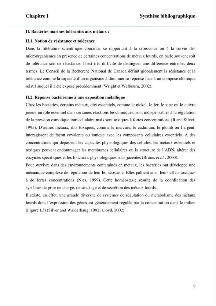 Evaluation et isolement des bactéries tolérantes aux métaux lourds