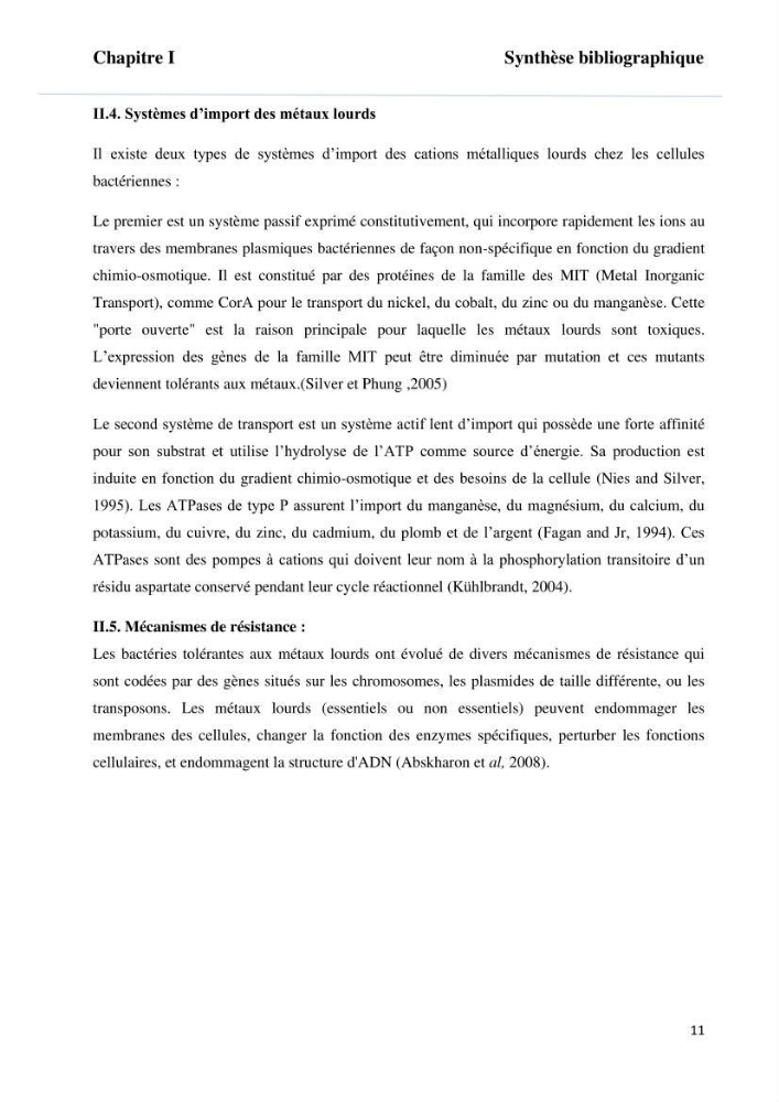 Evaluation et isolement des bactéries tolérantes aux métaux lourds