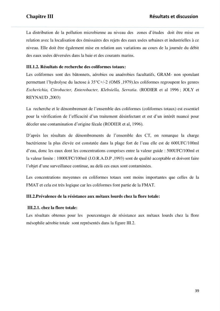 Evaluation et isolement des bactéries tolérantes aux métaux lourds