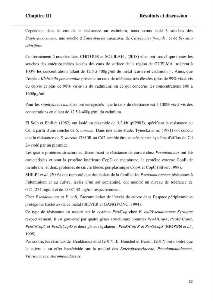 Evaluation et isolement des bactéries tolérantes aux métaux lourds