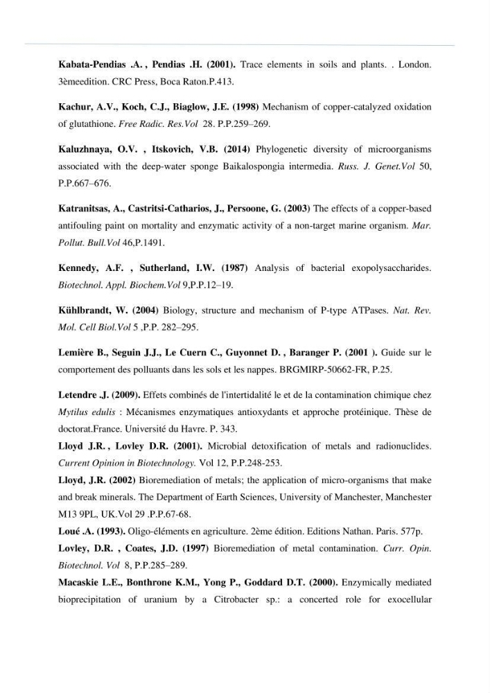 Evaluation et isolement des bactéries tolérantes aux métaux lourds