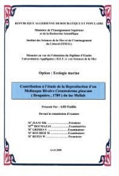 Contribution à l'étude de la reproduction d'un Mollusque Bivalve Ceratoderma glaucum (Bruguière, 1789) du lac Mellah: