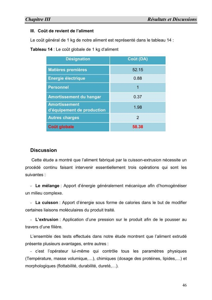 Contribution à l\'étude de fabrication d\'aliment extrudé pour tilapia au niveau de la ferme \"Pescado de la Duna\" (Ouargla):