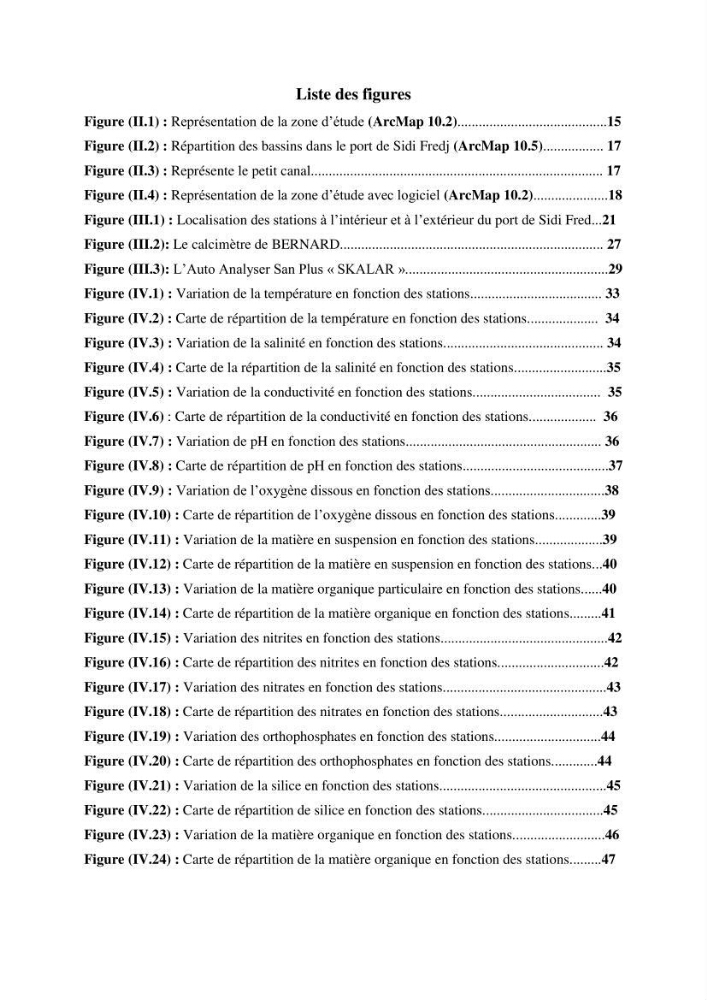 Les paramètres physico-chimiques dans l’eau de mer et les sédiments dans le port de Sidi-Fredj:
