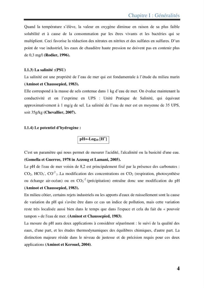Les paramètres physico-chimiques dans l’eau de mer et les sédiments dans le port de Sidi-Fredj: