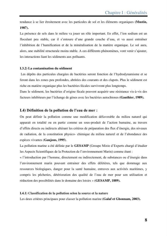 Les paramètres physico-chimiques dans l’eau de mer et les sédiments dans le port de Sidi-Fredj: