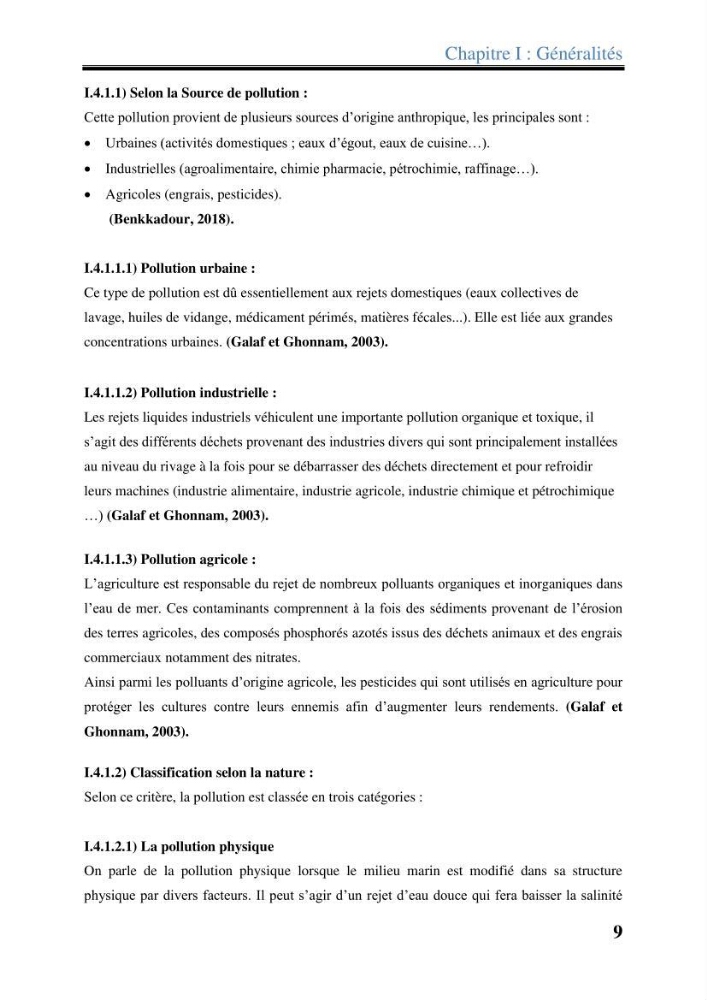 Les paramètres physico-chimiques dans l’eau de mer et les sédiments dans le port de Sidi-Fredj: