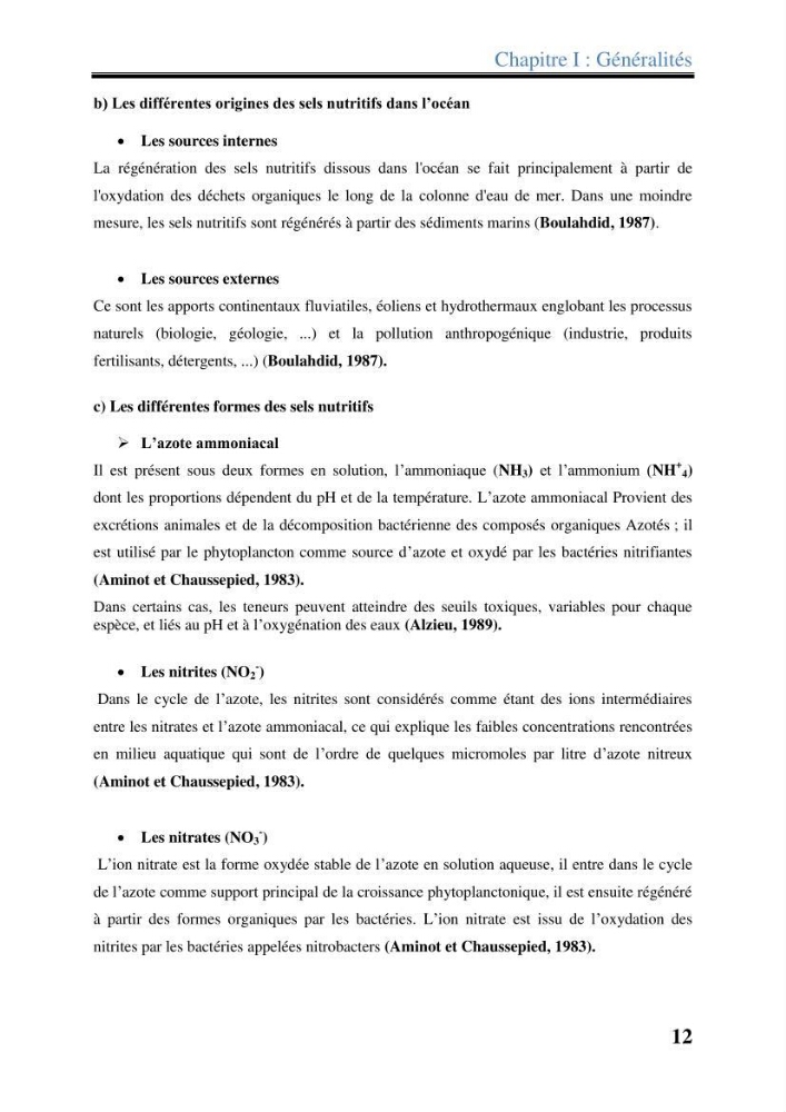 Les paramètres physico-chimiques dans l’eau de mer et les sédiments dans le port de Sidi-Fredj: