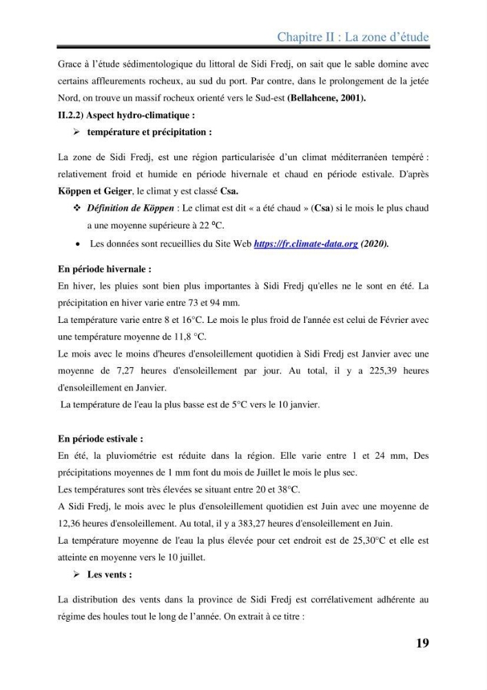Les paramètres physico-chimiques dans l’eau de mer et les sédiments dans le port de Sidi-Fredj: