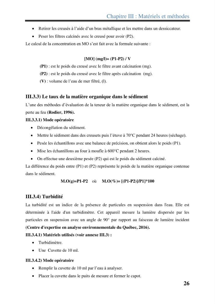 Les paramètres physico-chimiques dans l’eau de mer et les sédiments dans le port de Sidi-Fredj: