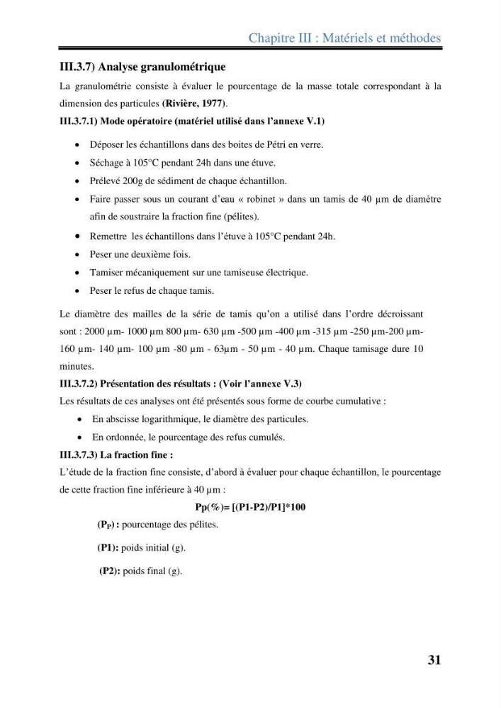 Les paramètres physico-chimiques dans l’eau de mer et les sédiments dans le port de Sidi-Fredj: