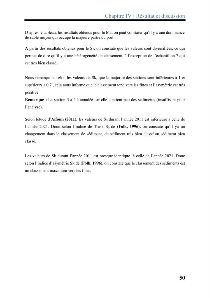 Les paramètres physico-chimiques dans l’eau de mer et les sédiments dans le port de Sidi-Fredj: