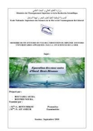 Epuration des eaux usées d'oued Beni-Messous: