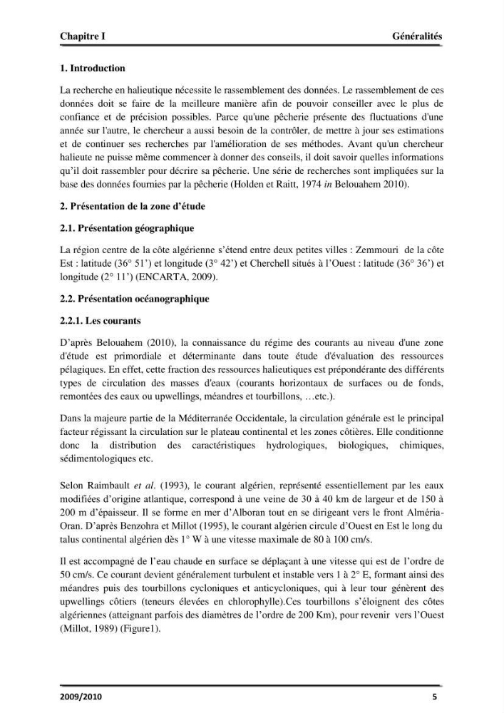 Application des logiciels FISAT II version 1.2.0 et FISHPARM version 3.0S pour la détermination des paramètres biologiques de la Sardinelle (Sardinella aurita, Valenciennes 1847) de la région centre de la côte algérienne: