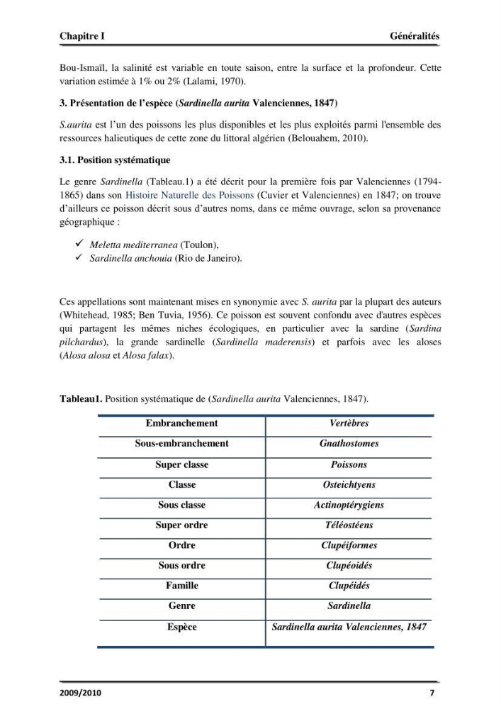 Application des logiciels FISAT II version 1.2.0 et FISHPARM version 3.0S pour la détermination des paramètres biologiques de la Sardinelle (Sardinella aurita, Valenciennes 1847) de la région centre de la côte algérienne: