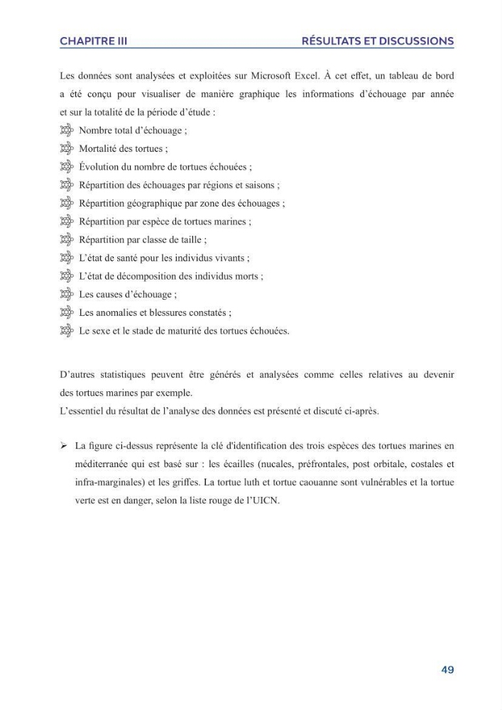 Contribution à l\'étude des échouages des tortues marines le long du littoral algérien