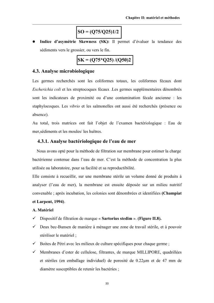 Contribution à l’évaluation de la qualité environmental d’une ferme aquacole: