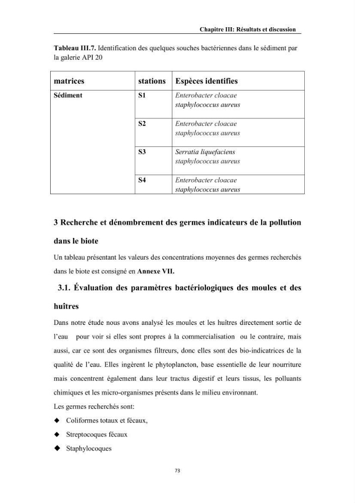 Contribution à l’évaluation de la qualité environmental d’une ferme aquacole: