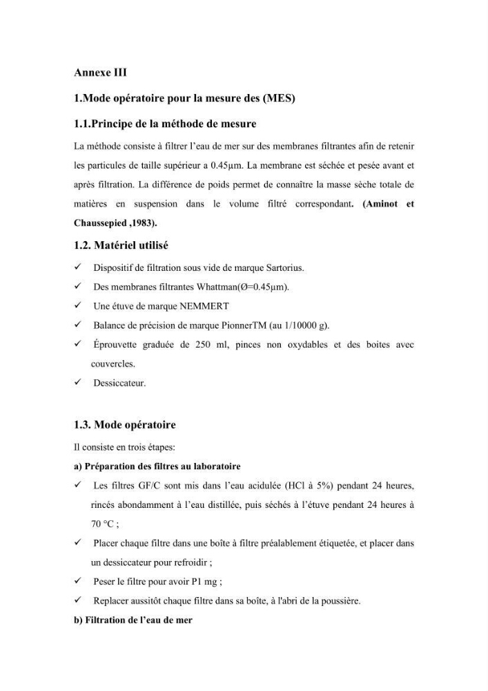 Contribution à l’évaluation de la qualité environmental d’une ferme aquacole:
