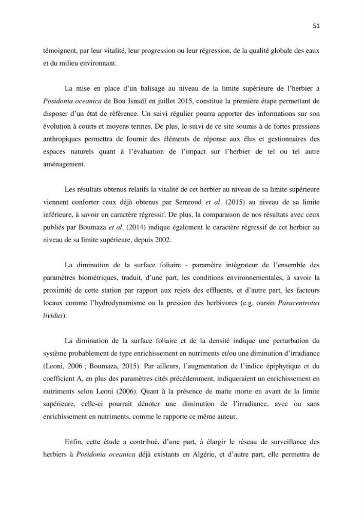 La mise en place d\'un réseau de surveillance de l\'herbier à posidonia oceanica de Boui-Ismail