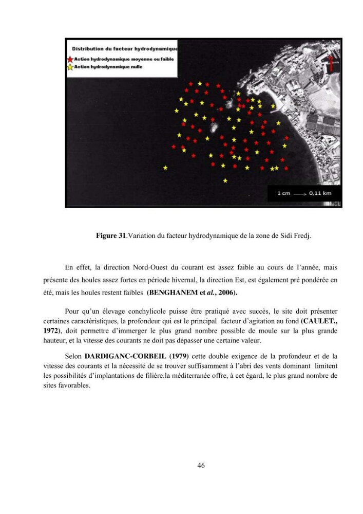 Etude hydrosédimentaire pour l\'installation d\'une filière conhylicole dans la zone ouest de la presqu\'île de Sidi Fredj