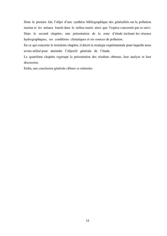 Etude des métaux traces chez les moules de la côte algeroise
