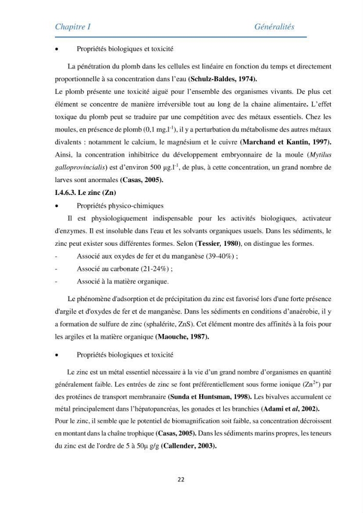 Etude des métaux traces chez les moules de la côte algeroise