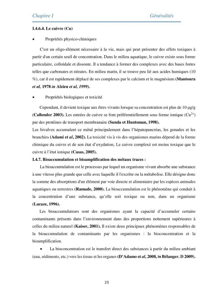 Etude des métaux traces chez les moules de la côte algeroise