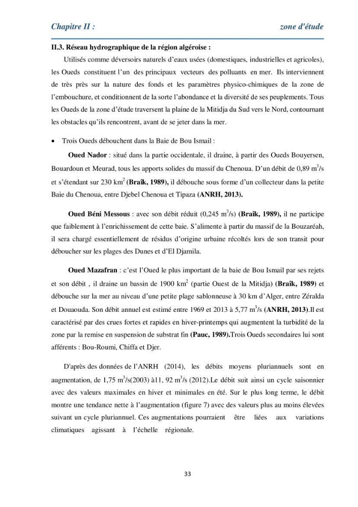 Etude des métaux traces chez les moules de la côte algeroise