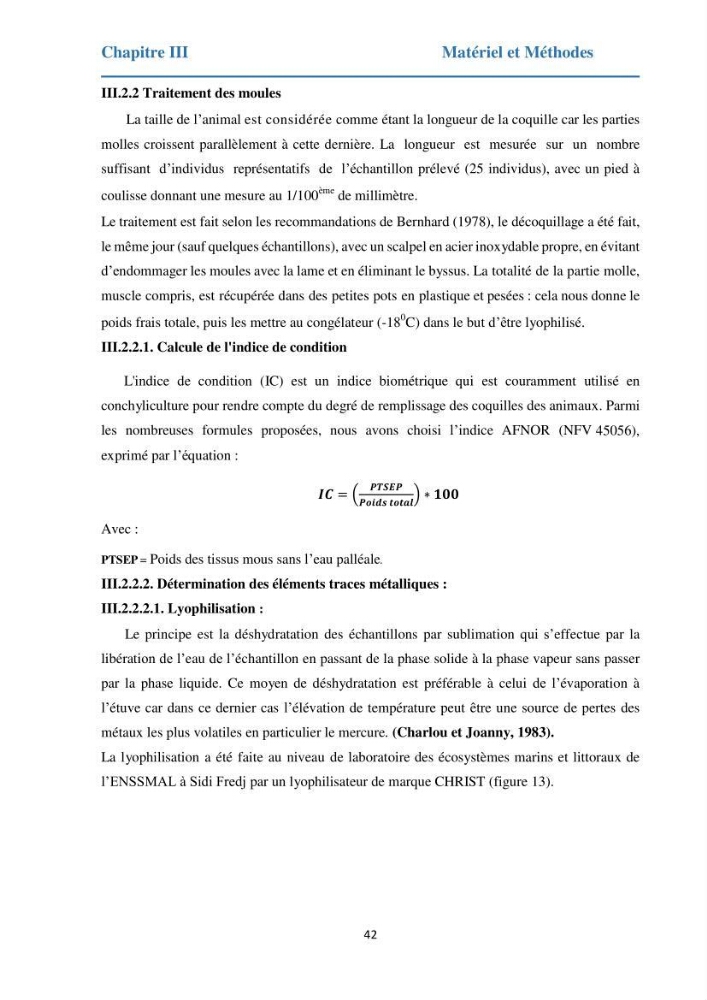 Etude des métaux traces chez les moules de la côte algeroise
