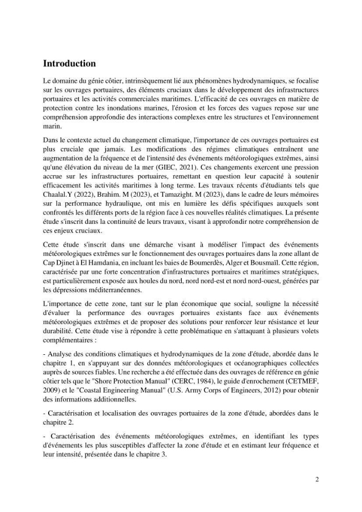 Modelisation de l\'impact des evenements meteorologiques extremes sur le fonctionnement des ouvrages maritimes