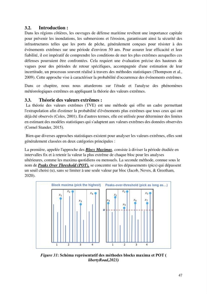 Modelisation de l\'impact des evenements meteorologiques extremes sur le fonctionnement des ouvrages maritimes
